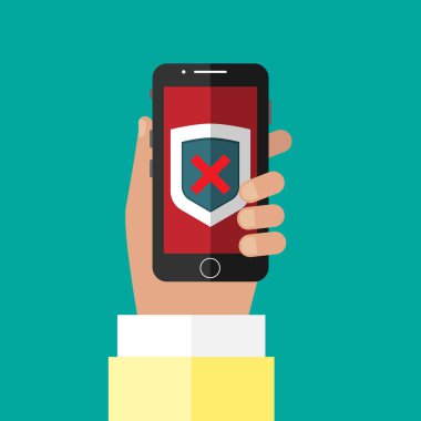 Adam telefon güvensiz veri koruma ile tutarak.