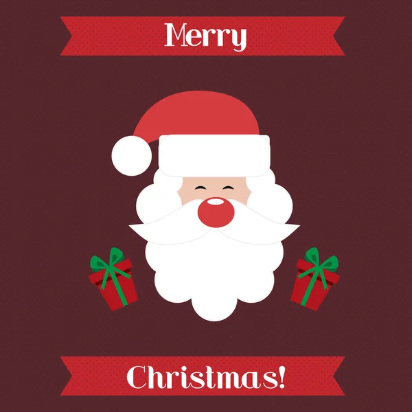 Joyeux Noël carte de vœux illustration vectorielle avec le Père Noël . — Image vectorielle