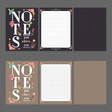 Sayfa için defter. Çiçek süsler. Ajanda, planlayıcısı, günlük, günlük.