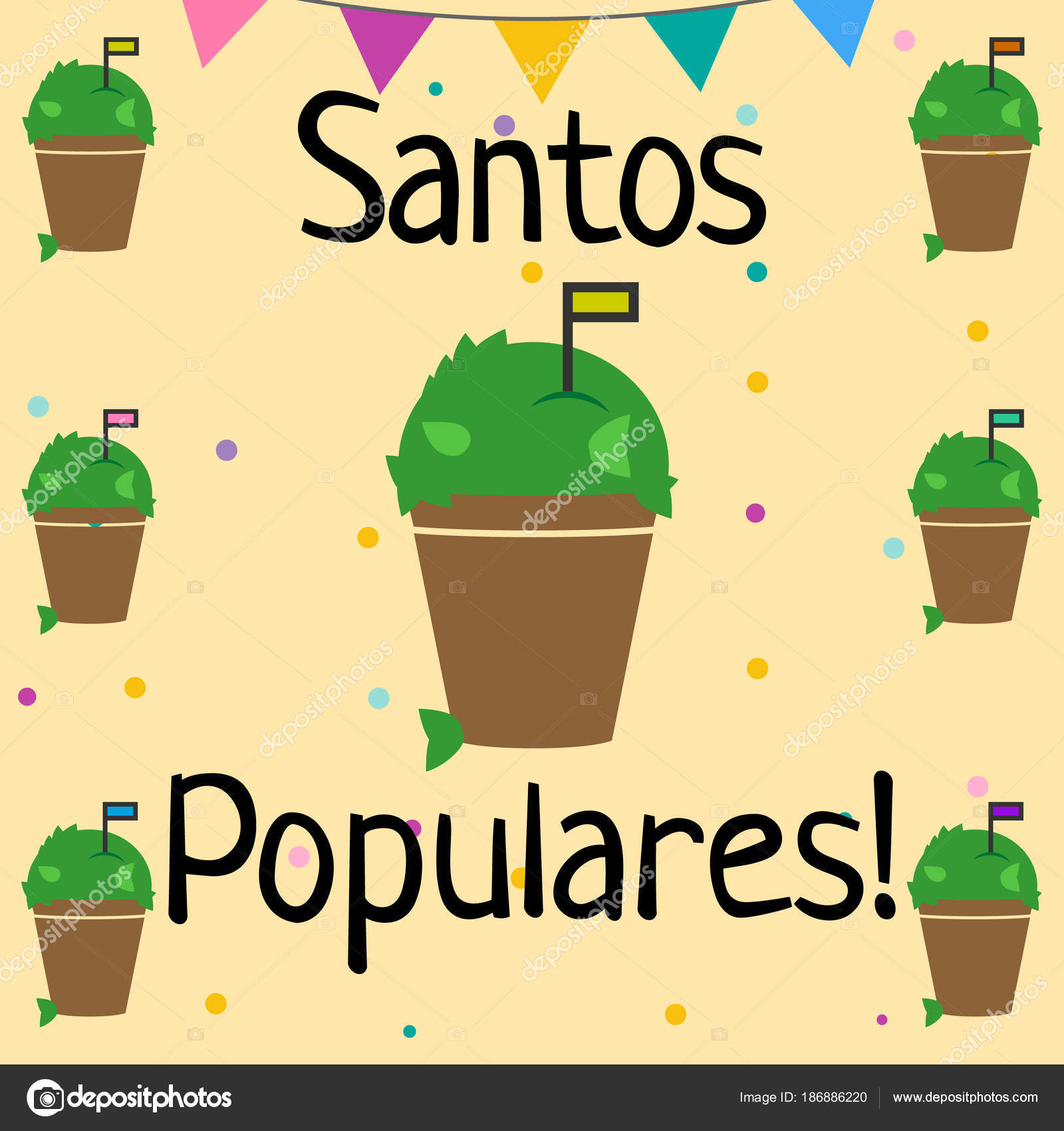 Santos Populares Manjerico Plant — Vetor de Stock ...