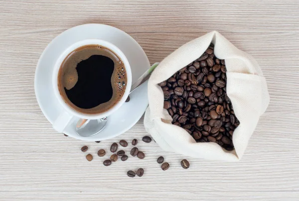 Coffee Beans Cup Coffee — Stock Photo, Image