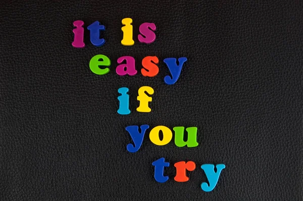 Est Facile Vous Essayez Écrit Dans Mélange Lettres Plastique Coloré — Photo