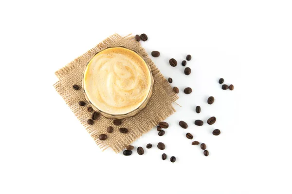 Ładny Kubek Kawy Kawa Białym Tle — Zdjęcie stockowe