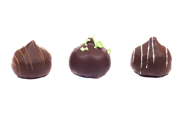 Handmade chocolate truffles. Minimal food concept. — Stock Photo, Image