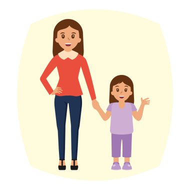 Mutlu anne çocuk vektör çizim ile.