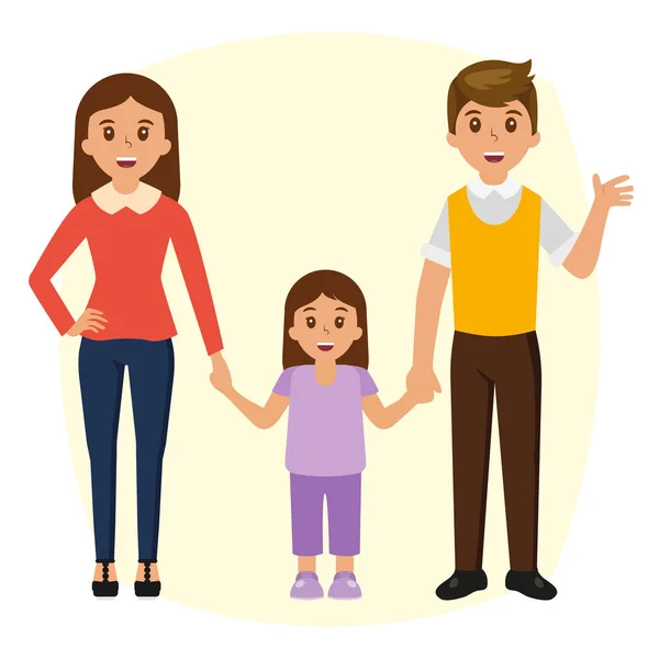 Happy Family Kid Vector Illustration — Stock Vector