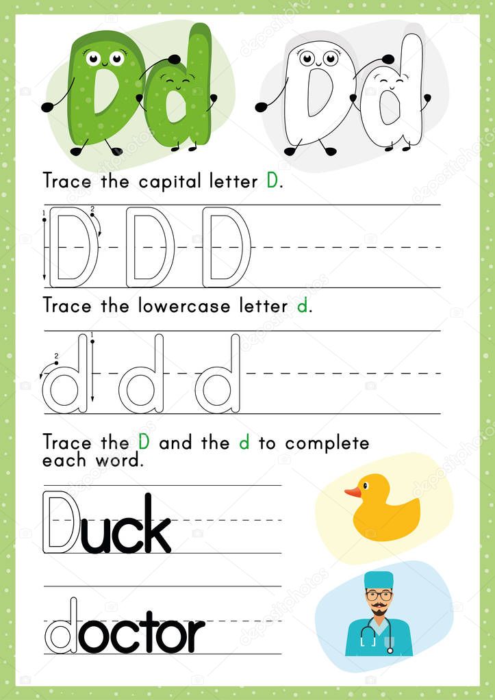 Alphabet Tracing Worksheet Writing Exercises Kids Paper Ready Print