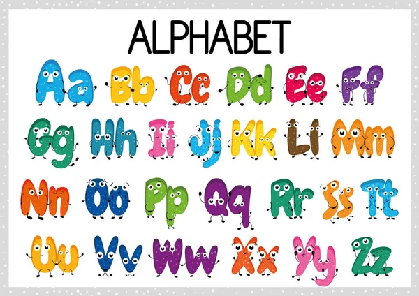 Alphabet Nachzeichnen Und Ausmalen Von Arbeitsblättern Übungen Für Kinder Schreiben — Stockvektor