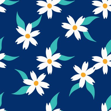 Bahar çiçekleri ve yapraklar yumuşak renklerde, pürüzsüz desen tasarımı