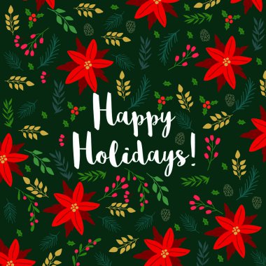 Mutlu tatiller. Kış ve şenlikli çiçeklerle dolu geçmiş günleri selamlıyoruz.