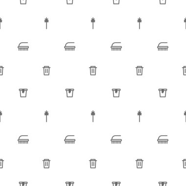 Temizlik servisi deseni. İnce çizgi vektör ögeleri. 