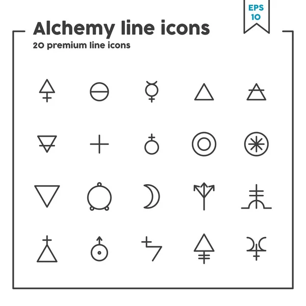 Icône de ligne mince alchimie. Illustration vectorielle éléments de symbole pour la conception web et applications — Image vectorielle