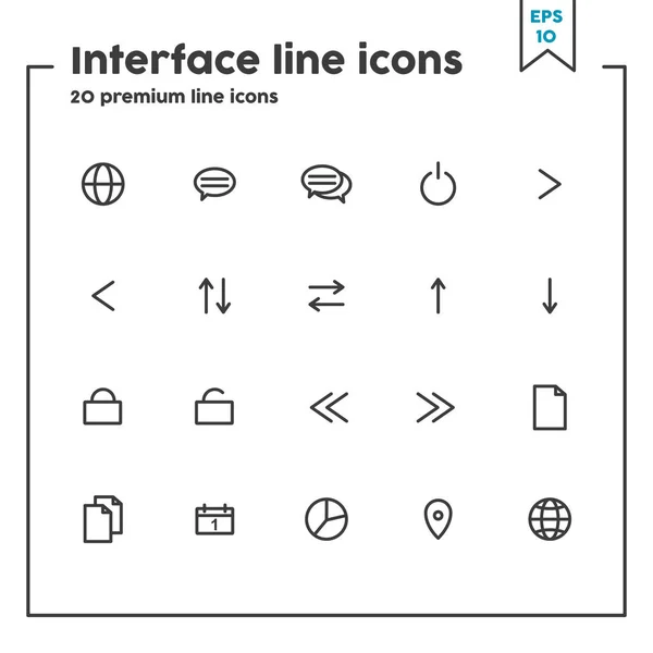 Ícone de linha fina de interface. Elementos de símbolo de ilustração vetorial para web design e aplicativos —  Vetores de Stock