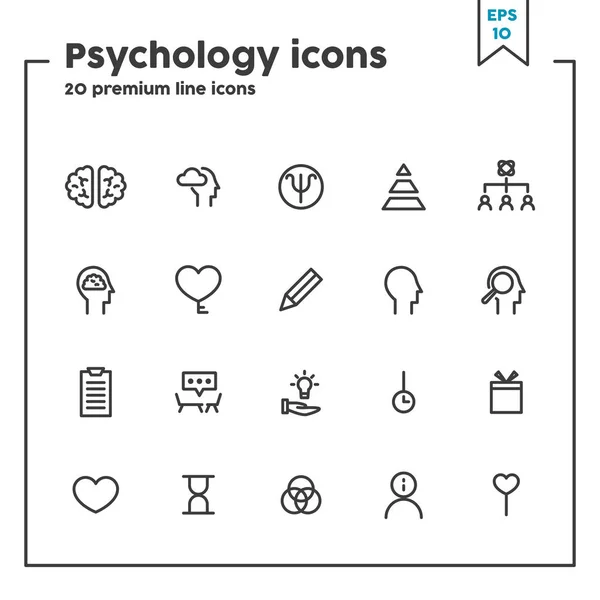 Psychologie fine icône de ligne. Concept de santé mentale. Illustration vectorielle éléments de symbole pour la conception web et applications — Image vectorielle