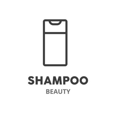 Şampuan ince çizgi ikonu. Güzellik hizmeti kavramı, saç tedavisi. Web tasarımı için vektör illüstrasyon unsuru. 
