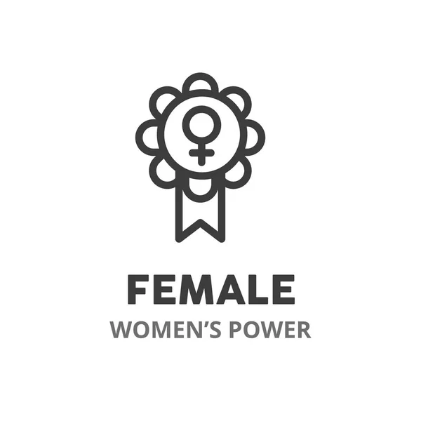 Icono Línea Delgada Femenina Concepto Poder Femenino Elemento Símbolo Ilustración — Vector de stock