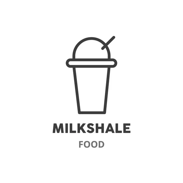 Milkshake ince çizgi ikonu. Yiyecek, içecek kavramı. Web tasarımı için vektör illüstrasyon elementi. — Stok Vektör