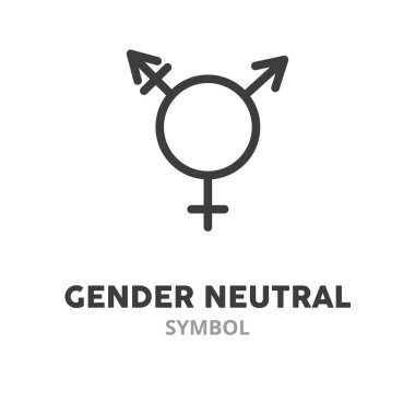 Gender neutral symbol thin line icon. Vector illustration symbol elements for web design clipart