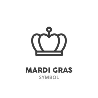 Taç ince çizgi simgesi. Mardi Gras, karnaval. Web tasarımı için vektör illüstrasyon unsurları