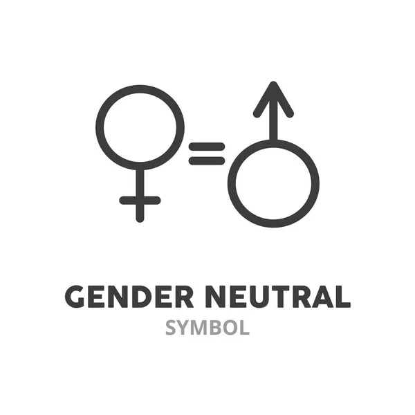 Simbolul neutru de gen pictograma linie subțire. Elemente simbol ilustrație vectorială pentru web design — Vector de stoc