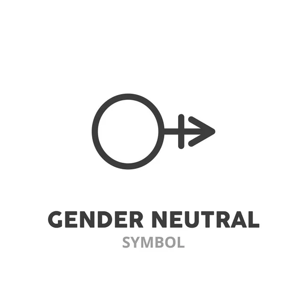 Género símbolo neutral delgada línea icono. Elementos de símbolo de ilustración vectorial para diseño web — Vector de stock