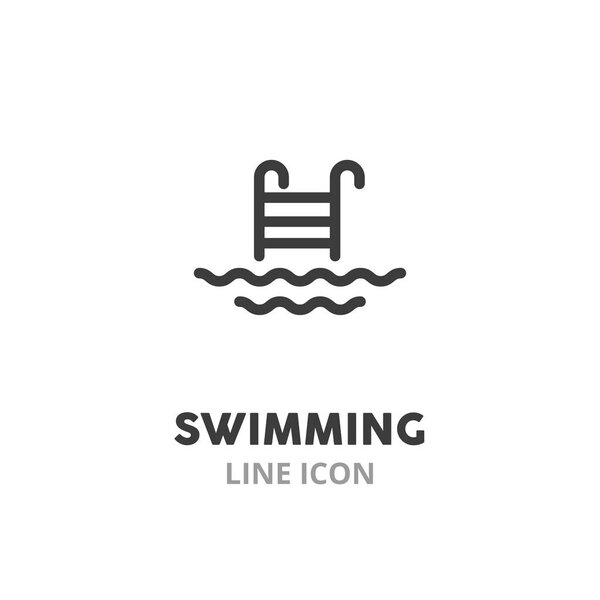 Символ плавания простая икона линии. Элементы символов векторной иллюстрации для веб-дизайна
.