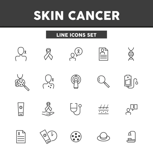 Cáncer de piel, iconos simples. Tratamiento del cáncer, operación. Elementos de símbolo de ilustración vectorial para diseño web . — Vector de stock