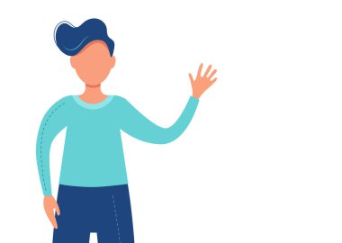 İnsan elini sallar, vektör çizimi.