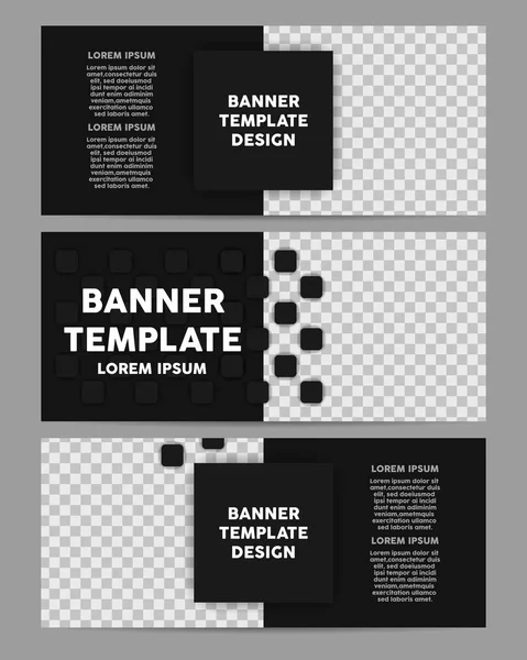 Banners template pack, tamanhos diferentes para página web, para publicidade. Ilustração vetorial . — Vetor de Stock