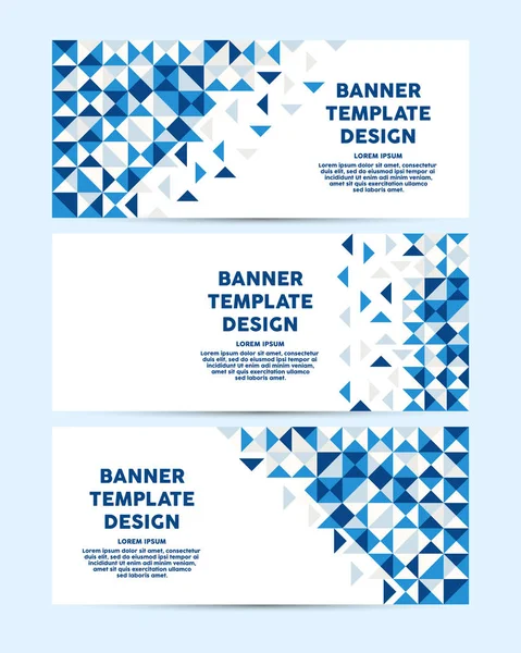 Vector abstract banner design template.  Abstract geometric web design banner template with triangles. Header, lay out for web page. — Stock Vector
