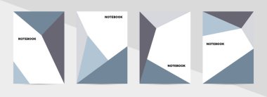 Kitap kapağı şablonu, üçgen arka plan. Vektör illüstrasyonu.