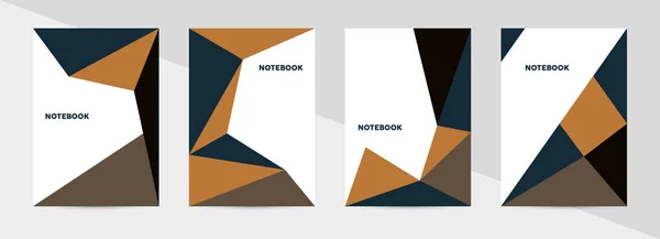 Plantilla de portada de libro, fondo triangular. Ilustración vectorial . — Vector de stock
