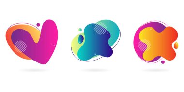 Liquid shapes with gradients. Trendy, colourful vector illustration