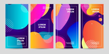 Book cover, poster with liquid shapes. Trendy, colourful vector 