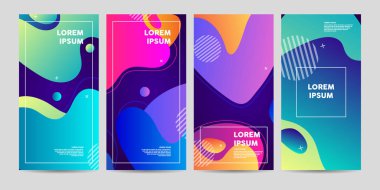 Book cover, poster with liquid shapes. Trendy, colourful vector 