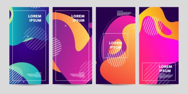 Book cover, poster with liquid shapes. Trendy, colourful vector 