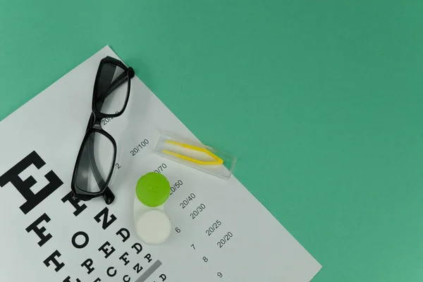 Opticien Platte Achtergrond Begrip Optiek — Stockfoto