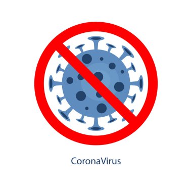 Dikkat işareti Corona virüsü, covid-19. Tıbbi, salgın hastalık konsepti. Vektör İllüstrasyonu