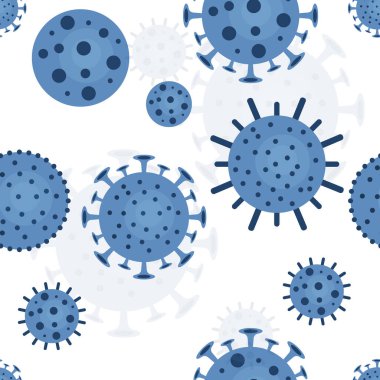 Corona Virüsü çizimi, kusursuz desen. Coronavirus tehlikesi, sembol, hastalık logosu.