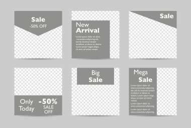 Sosyal medya için modaya uygun bir tasarım. Vektör İllüstrasyon şablonları. 