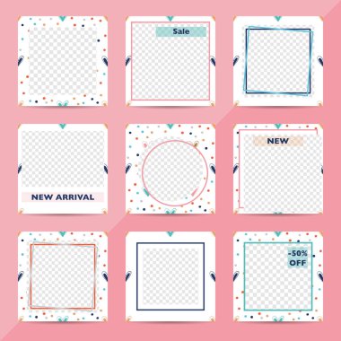 Sancak tasarımı, sosyal medya web pankartları koleksiyonu.