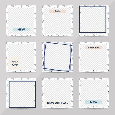 Sancak tasarımı, sosyal medya web pankartları koleksiyonu.