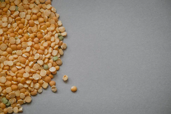 Dry peas grain product, close up, pea porridge