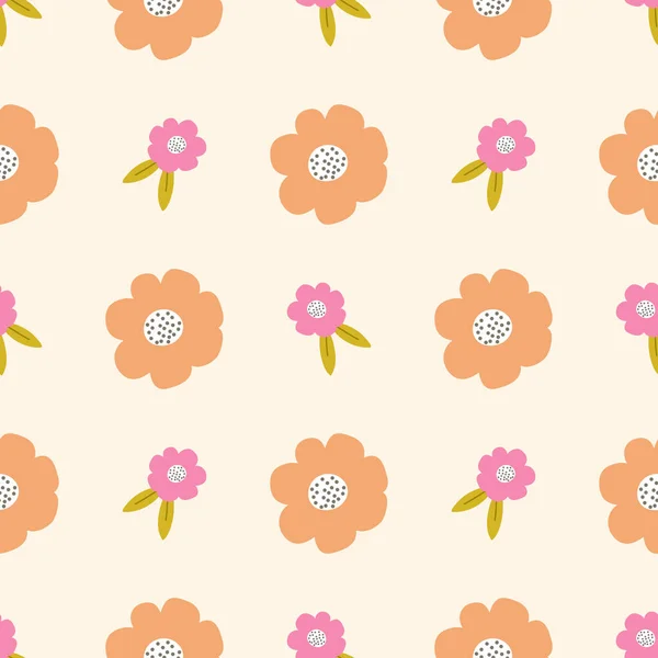 Λουλούδια Floral Boho Χέρι Που Χωρίς Ραφή Vector Fill Ωραία — Διανυσματικό Αρχείο