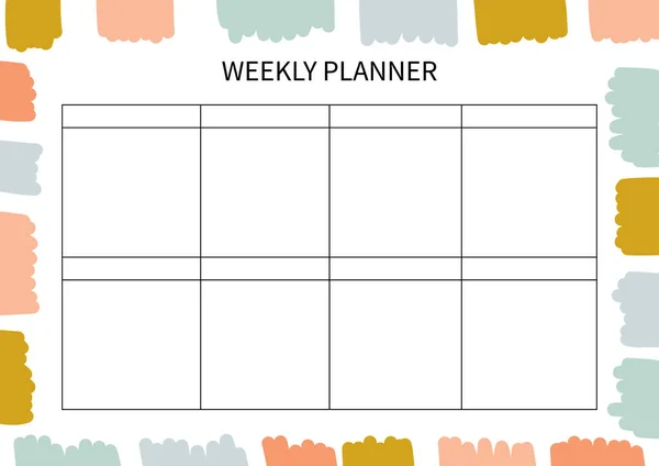 Monthly Planner Diary Organiser Notebook Printable Planner Vector Illustration — Stock Vector