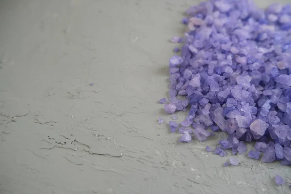 Close up of purple sea salt.Place for a text.