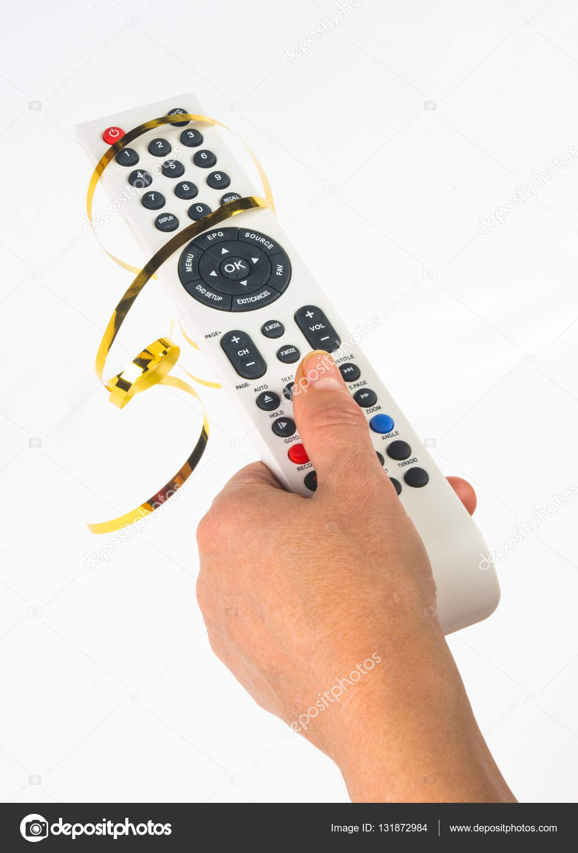 Hand holding a remote control — Stock Photo © Wingedbull 131872984