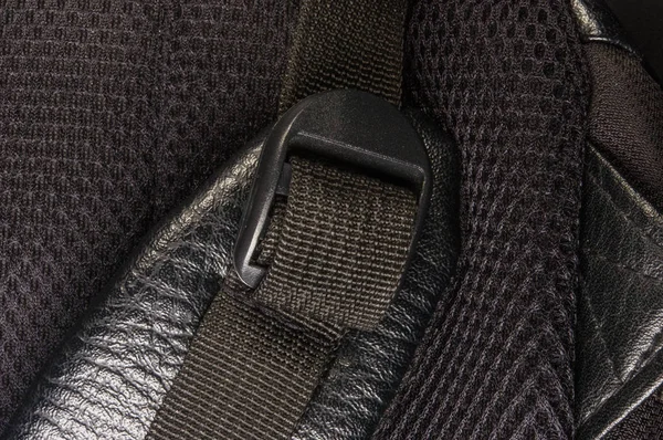 seams on leather backpack