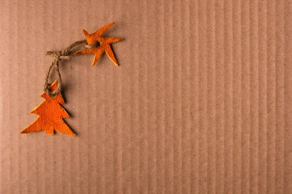 Christmas decorations hand made from tangerine peel