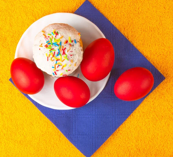 Kulichi, traditional Russian Easter cake with icing